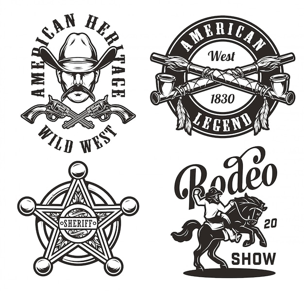 Download Free Vintage Wild West Monochrome Labels Free Vector Use our free logo maker to create a logo and build your brand. Put your logo on business cards, promotional products, or your website for brand visibility.