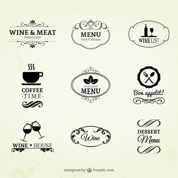 Download Free Vintage Wine Restaurant And Coffee Labels Free Vector Use our free logo maker to create a logo and build your brand. Put your logo on business cards, promotional products, or your website for brand visibility.