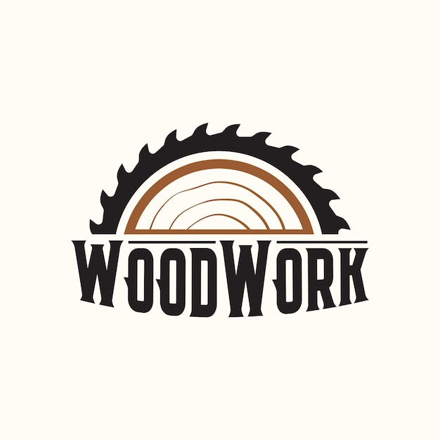 Premium Vector | Vintage woodwork industries company logo