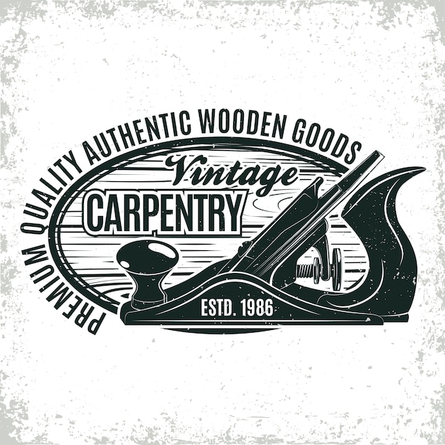 Premium Vector | Vintage woodworking logo design