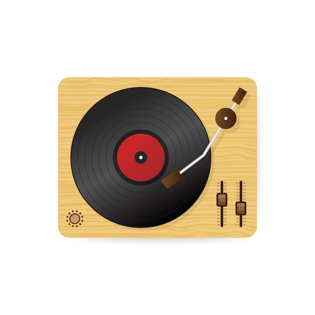 Download Vinyl record player illustration | Premium Vector