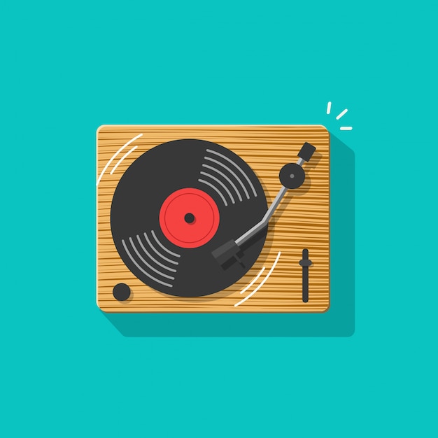 Download Vinyl record player or turntable vector illustration flat ...