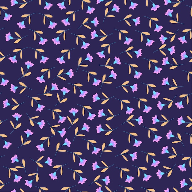 Premium Vector | Violet flower seamless pattern