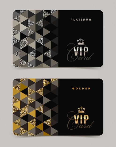 Vip golden and platinum card template. Premium Vector