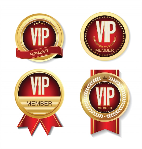 Premium Vector | Vip member badge collection