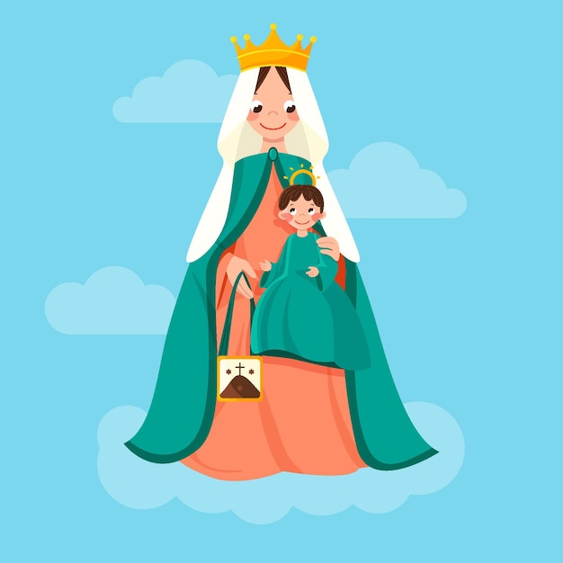 Free Vector | Virgen del carmen illustration