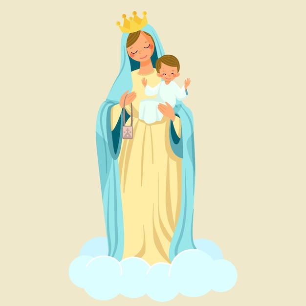 聖母マリアのイラスト 無料のベクター