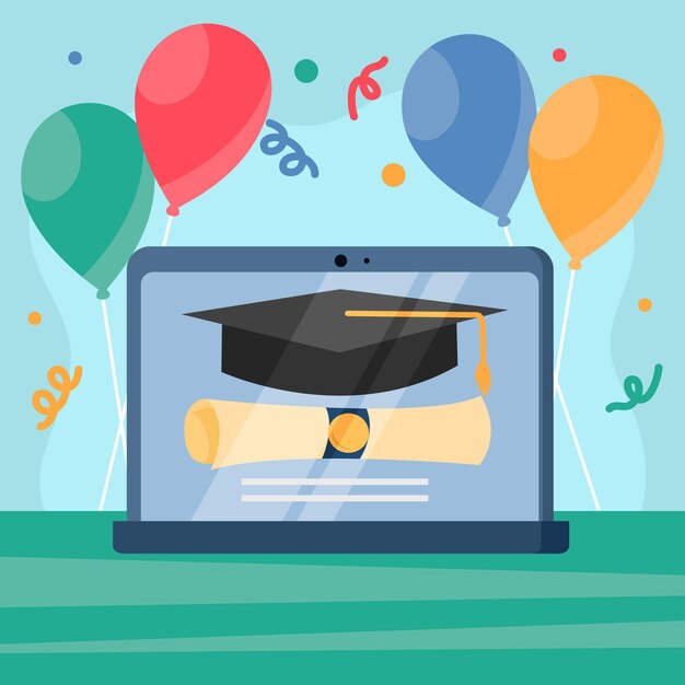 Download Virtual graduation ceremony concept | Free Vector