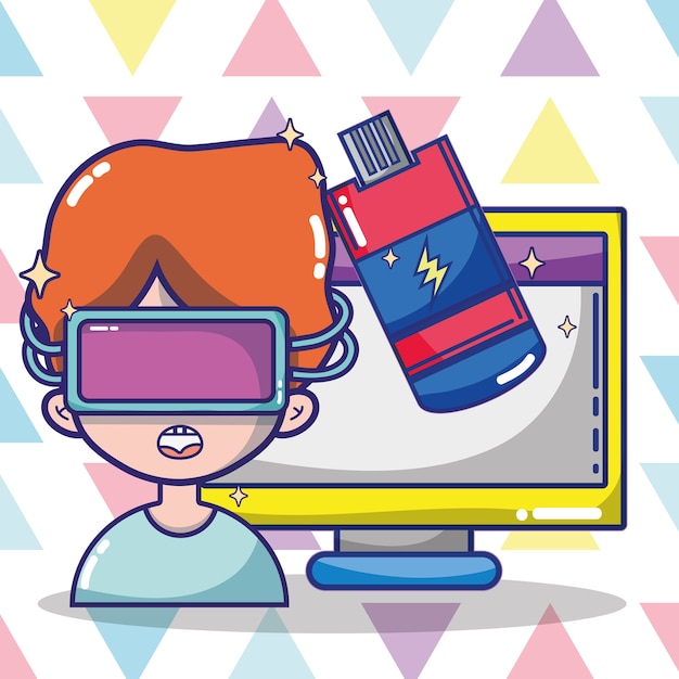 Virtual Reality Headset Cartoon Vector Premium Download