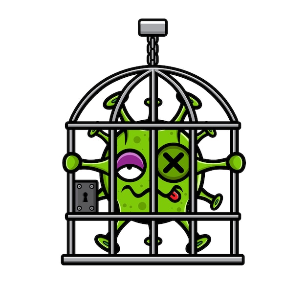 Premium Vector | Virus design locked up in bird cages