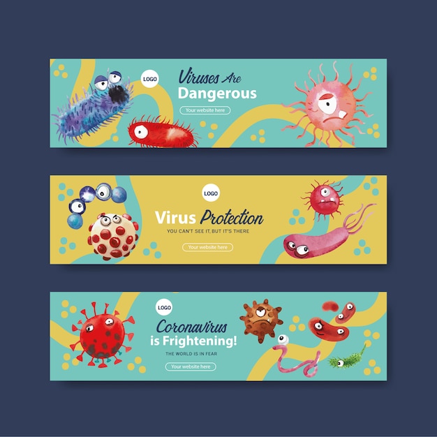 Download Free Virus Protection Banner Templates In Watercolor Style Free Vector Use our free logo maker to create a logo and build your brand. Put your logo on business cards, promotional products, or your website for brand visibility.