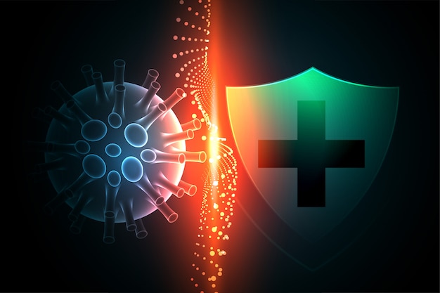 Virus protection shield preventing coronavirus to enter background