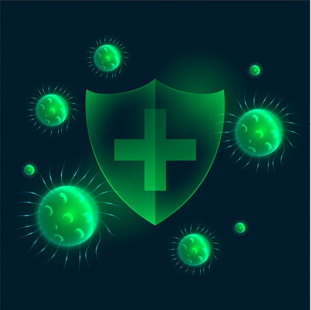 Virus protection shield resisting virus to enter | Free Vector