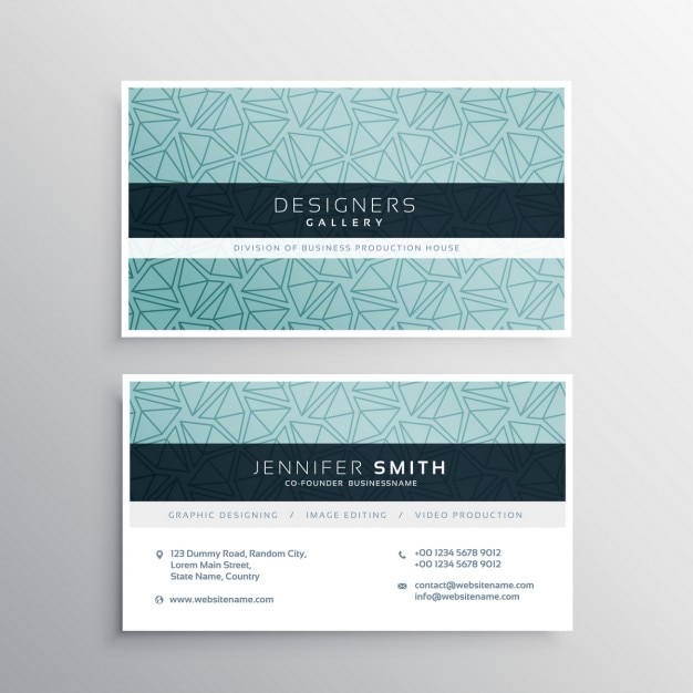 Visiting card with triangles