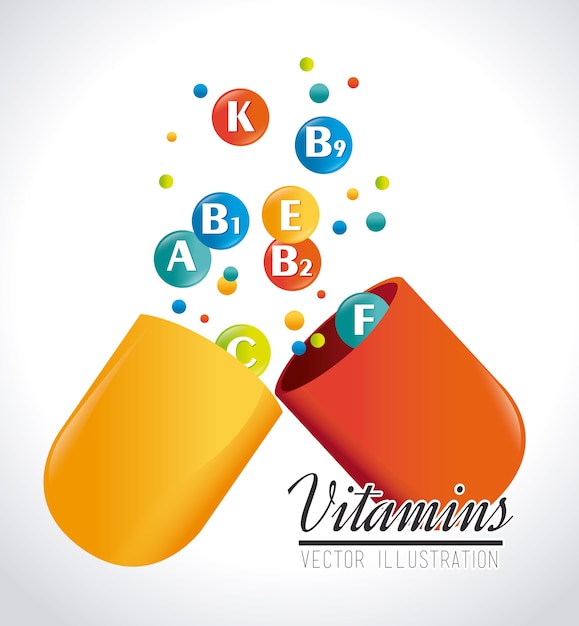 Premium Vector Vitamins Design