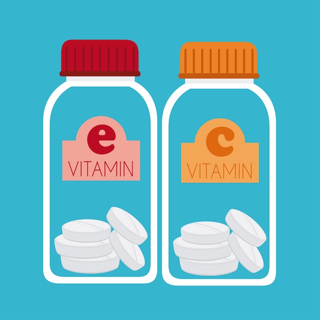 Premium Vector Vitamins design