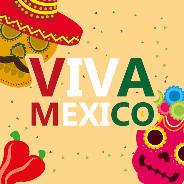 Premium Vector | Viva mexico celebration