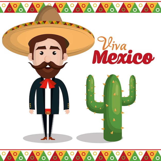 Viva mexico poster icon | Premium Vector