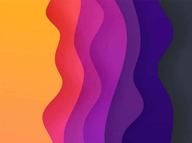 Vivid color abstract geometric background. fluid vector shapes Premium Vector