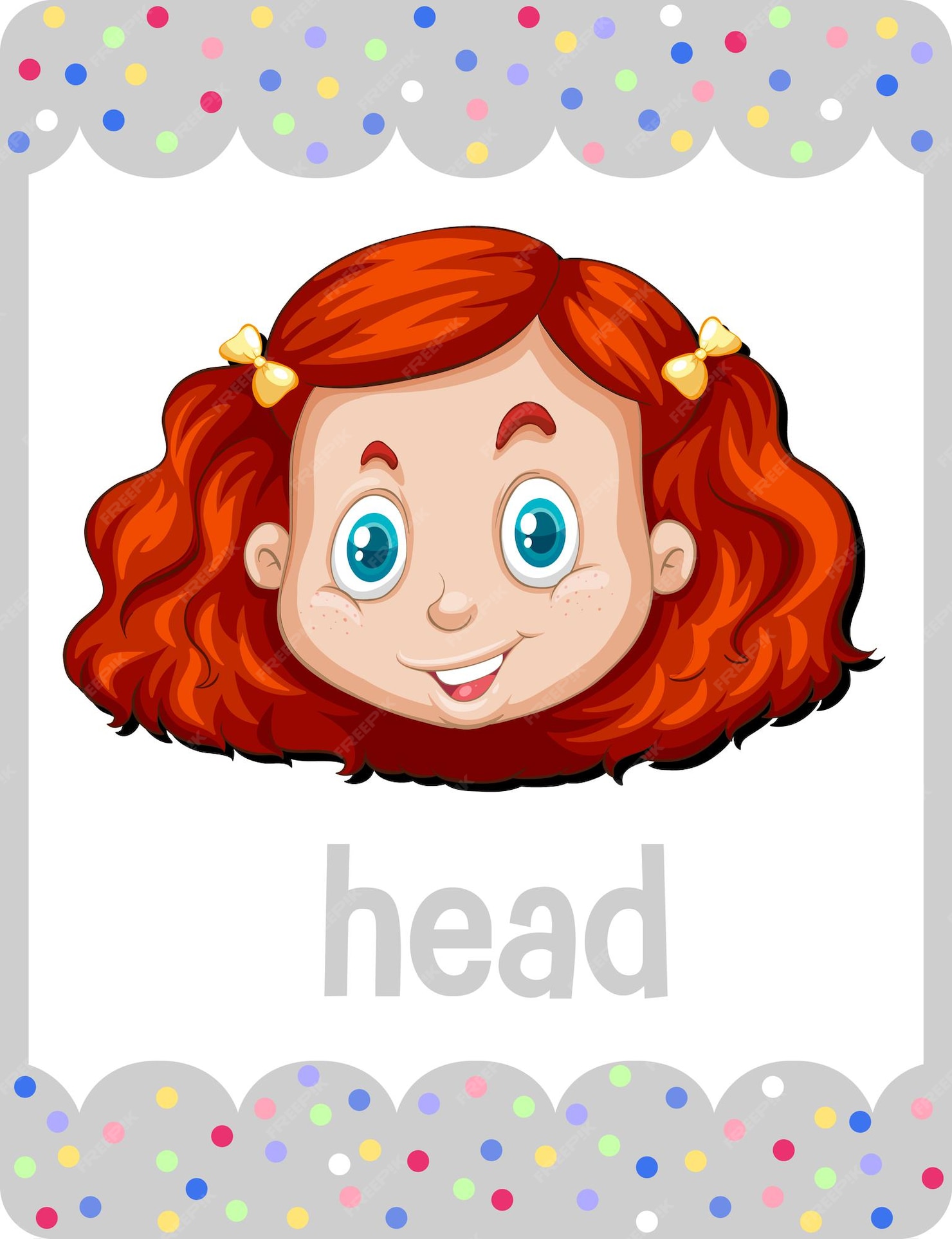 Free Vector | Vocabulary flashcard with word head