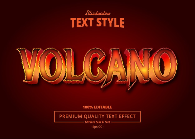 Premium Vector | Volcano text effect