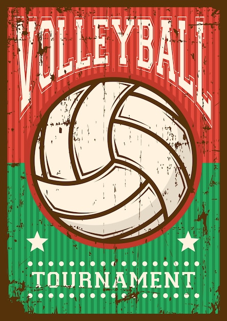 Premium Vector | Volley ball volleyball sport retro pop art poster signage