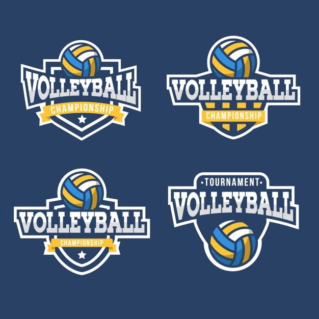 Free Vector | Volleyball badges collection