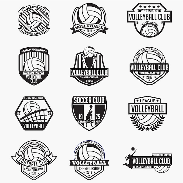 Download Free Volleyball Club Badges Logos Premium Vector Use our free logo maker to create a logo and build your brand. Put your logo on business cards, promotional products, or your website for brand visibility.