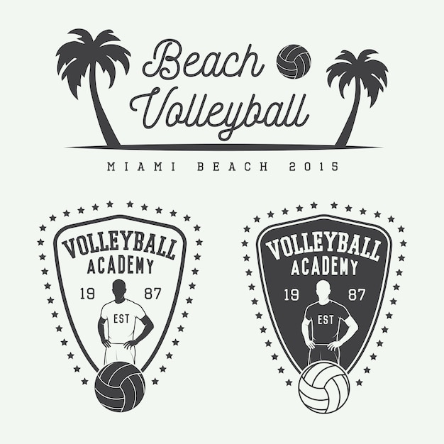 Premium Vector | Volleyball labels