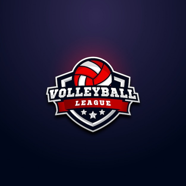 Premium Vector | Volleyball league logo badge