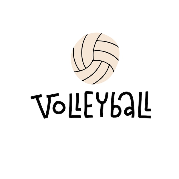 Premium Vector | Volleyball lettering text on white background with ...
