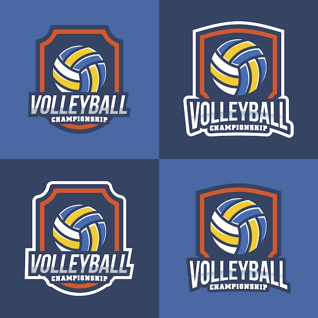 Free Vector | Volleyball logo collection