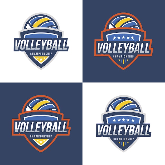 Free Vector | Volleyball logo design collection