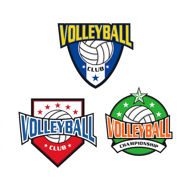 Premium Vector | Volleyball logo design vector set
