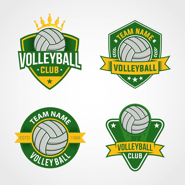 Premium Vector | Volleyball team logos