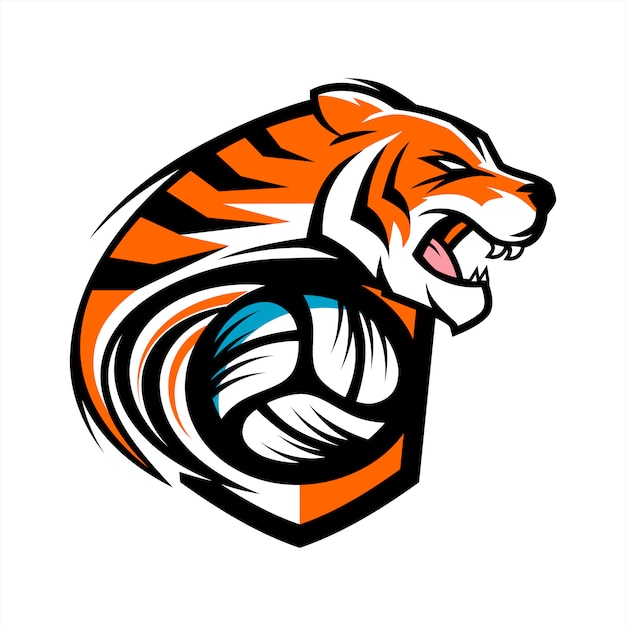 Volleyball tiger team logo