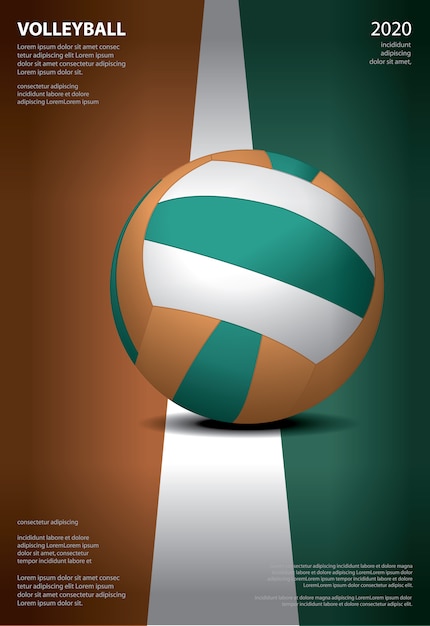 Volleyball tournament poster template design illustration | Premium Vector