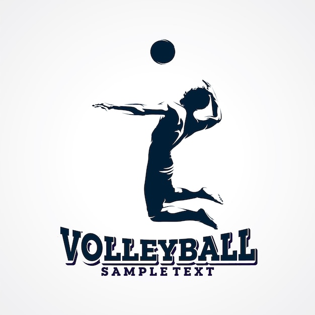 Download Volleyball vector logo, premium silhouette vector Vector ...