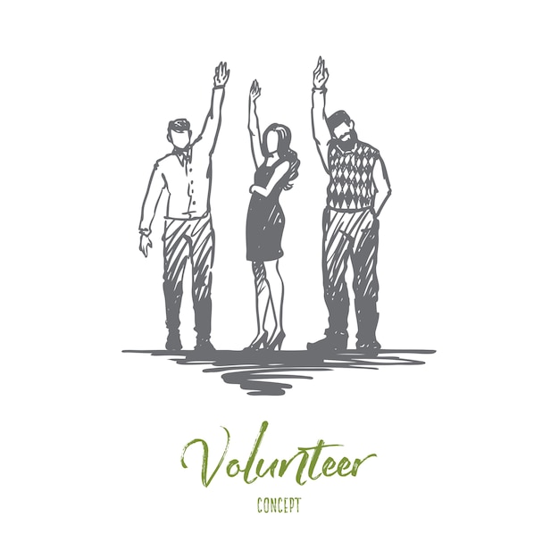 Premium Vector Volunteer, help, together, donation concept. hand