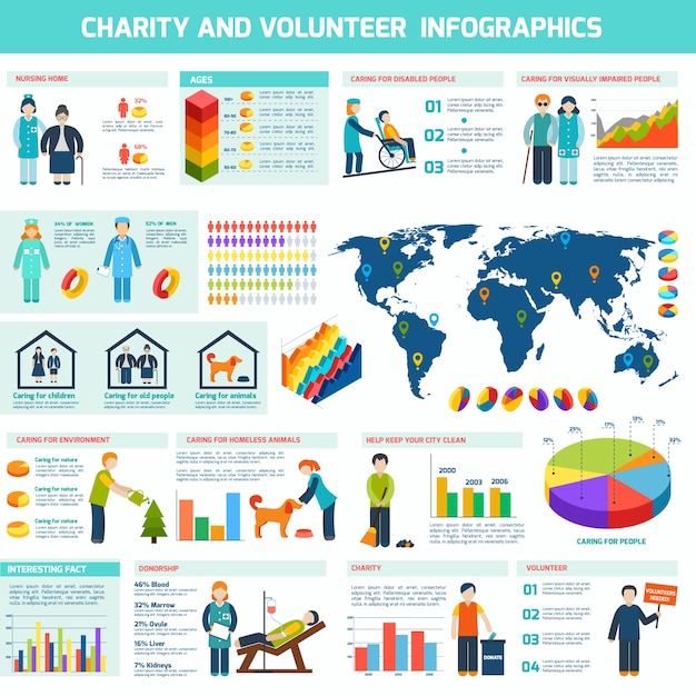 volunteering infographic icons volunteering infographic icons