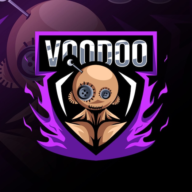 Premium Vector | Voodoo mascot logo esport design