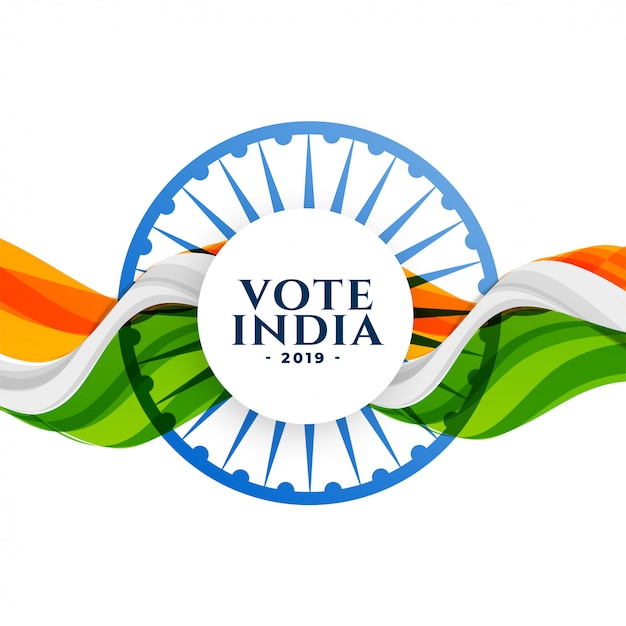 Free Vector Vote india election background with flag