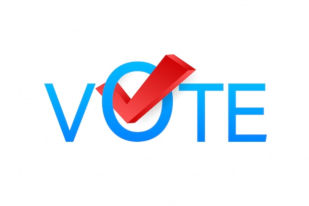 Vote symbols. check mark icon. vote label on white background. stock ...