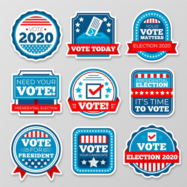 Free Vector | Voting badges and stickers