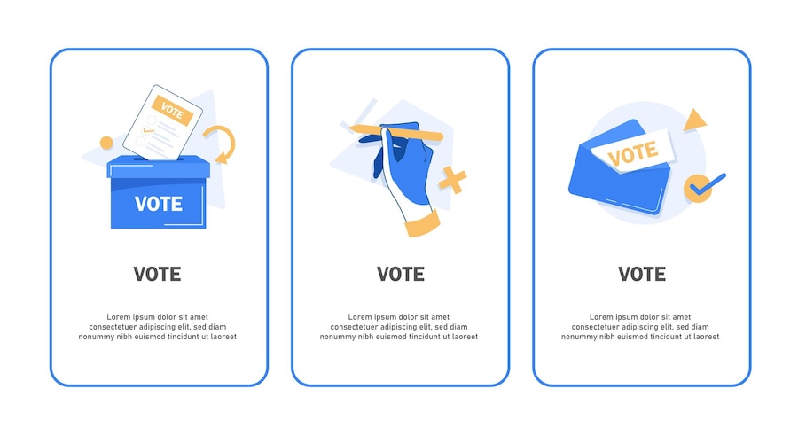 Premium Vector | Voting banner set