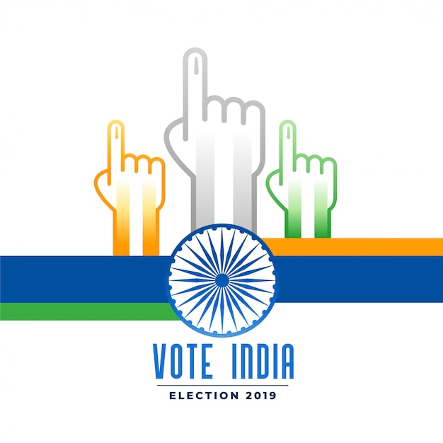 Voting and polling indian election campain | Free Vector