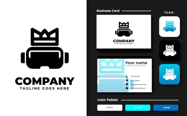 Download Free Vr With Crown Logo Template And Business Card Premium Vector Use our free logo maker to create a logo and build your brand. Put your logo on business cards, promotional products, or your website for brand visibility.