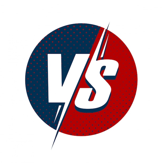 Vs Or Versus Text Logo For Battle Or Fight Game Flat Cartoon
