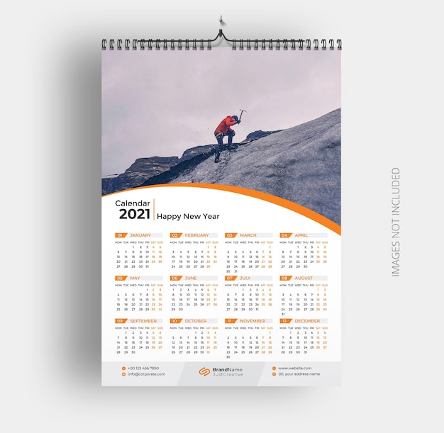 Premium Vector Wall calendar template