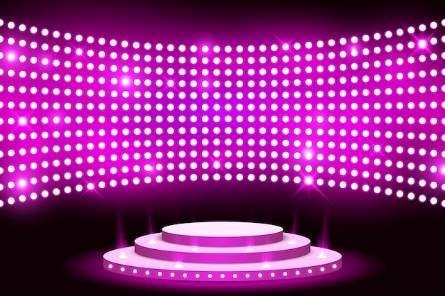 Premium Vector Wall Led Light Stage Screen With Lightbulp